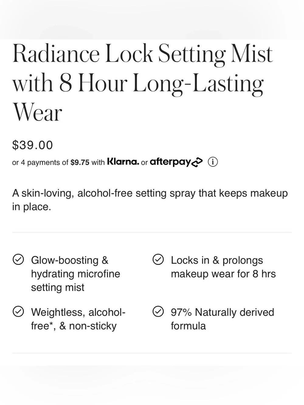 RMS Beauty Radiance Lock Setting Mist